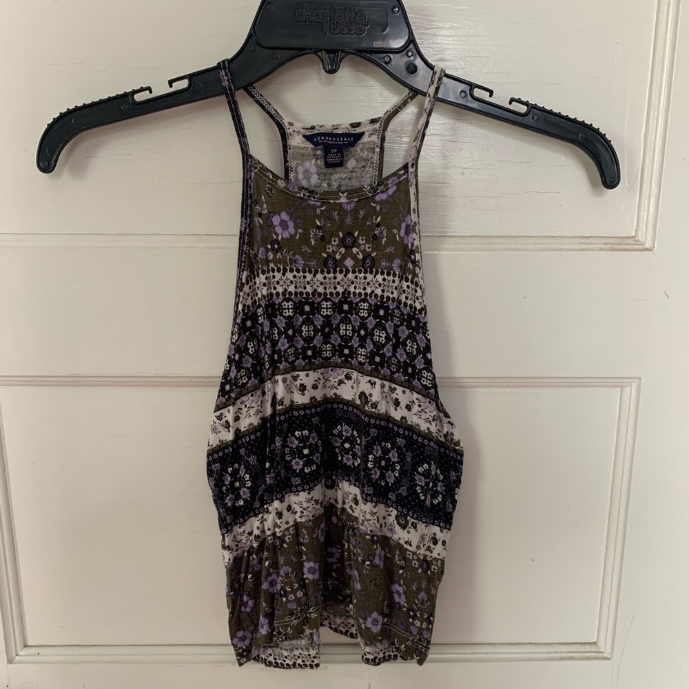 Aeropostale Floral Racerback Tank Top